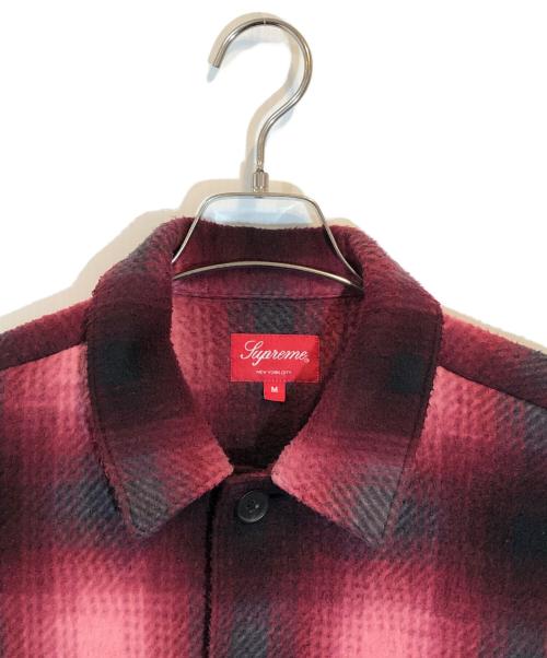 SUPREME（シュプリーム）Supreme (シュプリーム) Shadow Plaid Fleece Shirt レッド サイズ:Mの古着・服飾アイテム
