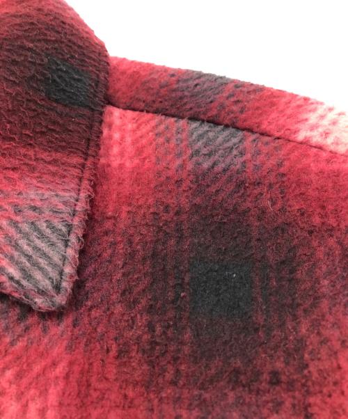 SUPREME（シュプリーム）Supreme (シュプリーム) Shadow Plaid Fleece Shirt レッド サイズ:Mの古着・服飾アイテム