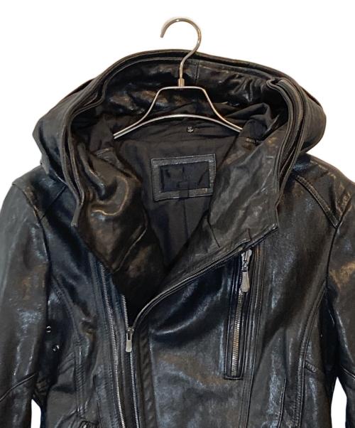 Luv Maison（ラブメゾン）Luv Maison (ラブメゾン) アシンメトリー レザーパーカー ブラック サイズ:48の古着・服飾アイテム