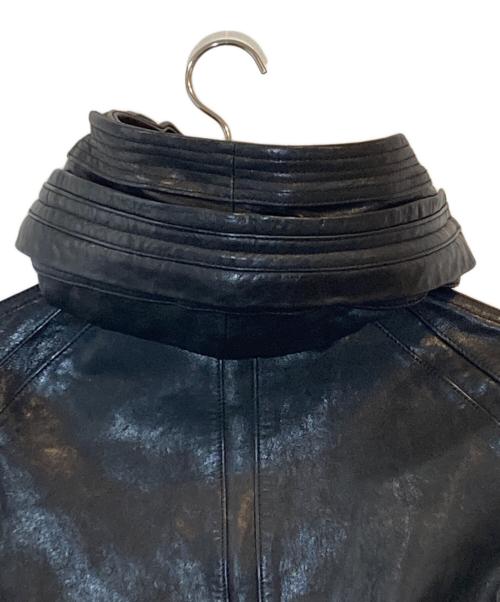 Luv Maison（ラブメゾン）Luv Maison (ラブメゾン) アシンメトリー レザーパーカー ブラック サイズ:48の古着・服飾アイテム