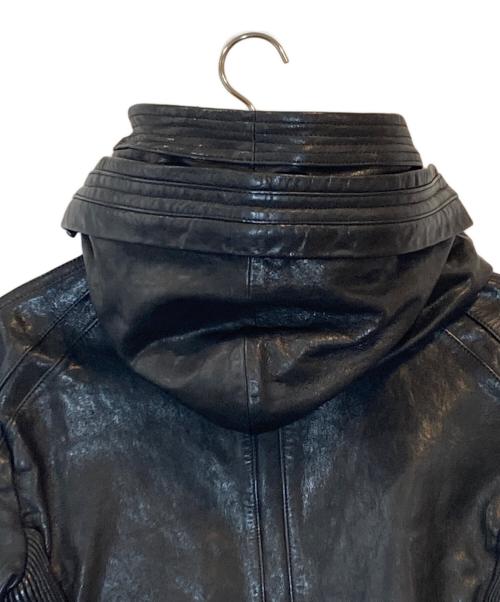 Luv Maison（ラブメゾン）Luv Maison (ラブメゾン) アシンメトリー レザーパーカー ブラック サイズ:48の古着・服飾アイテム