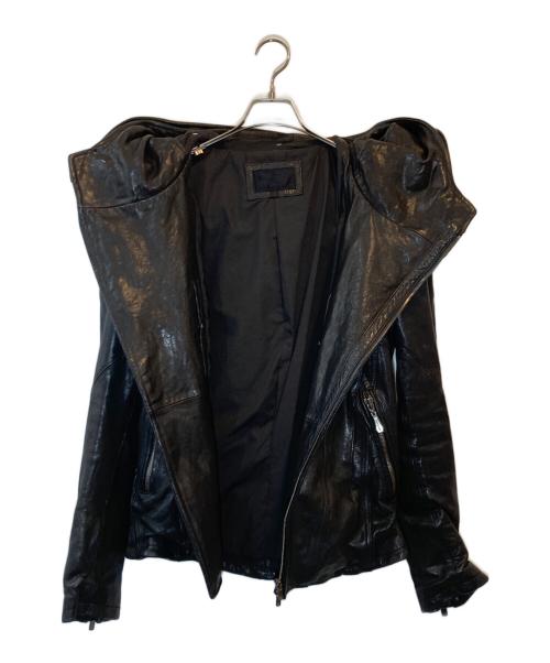 Luv Maison（ラブメゾン）Luv Maison (ラブメゾン) アシンメトリー レザーパーカー ブラック サイズ:48の古着・服飾アイテム