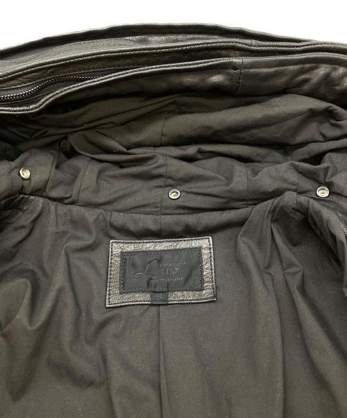 Luv Maison（ラブメゾン）Luv Maison (ラブメゾン) アシンメトリー レザーパーカー ブラック サイズ:48の古着・服飾アイテム