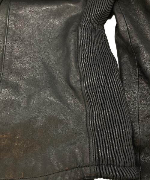 Luv Maison（ラブメゾン）Luv Maison (ラブメゾン) アシンメトリー レザーパーカー ブラック サイズ:48の古着・服飾アイテム