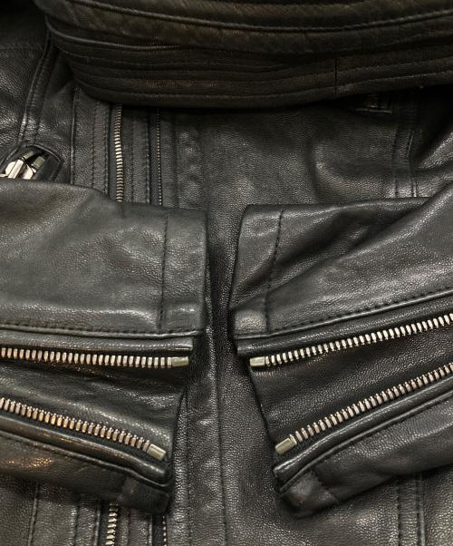 Luv Maison（ラブメゾン）Luv Maison (ラブメゾン) アシンメトリー レザーパーカー ブラック サイズ:48の古着・服飾アイテム