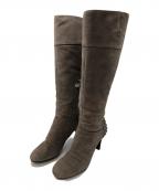 TOD'Sトッズ）の古着「スエードヒールロングブーツ」｜ブラウン