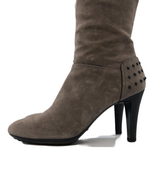 TOD'S（トッズ）TOD'S (トッズ) スエードヒールロングブーツ ブラウン サイズ:36の古着・服飾アイテム