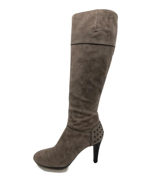 TOD'S（トッズ）TOD'S (トッズ) スエードヒールロングブーツ ブラウン サイズ:36の古着・服飾アイテム