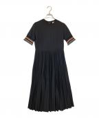 PAUL SMITHポールスミス）の古着「ジャージー 半袖プリーツワンピース」｜ブラック