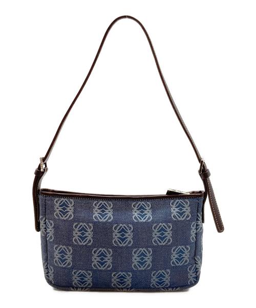 LOEWE（ロエベ）LOEWE (ロエベ) リピートアナグラムアクセサリーポーチ インディゴの古着・服飾アイテム