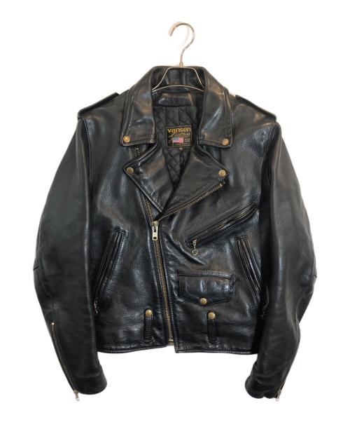 VANSON（バンソン）VANSON (バンソン) ライダースジャケット ブラック サイズ:SIZE 38の古着・服飾アイテム