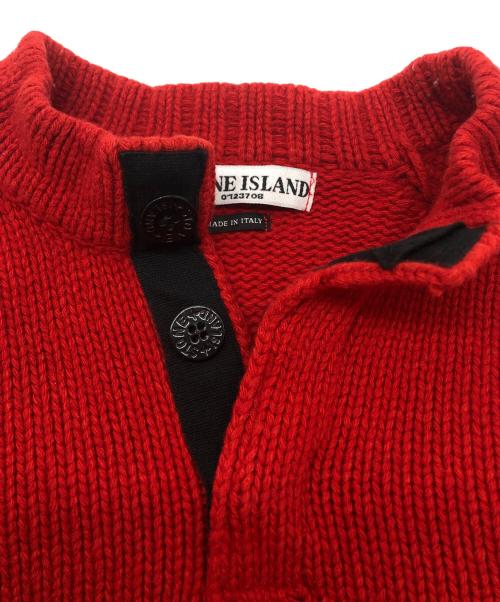 STONE ISLAND（ストーンアイランド）STONE ISLAND (ストーンアイランド) ハーフジップニット レッド サイズ:SIZE Mの古着・服飾アイテム