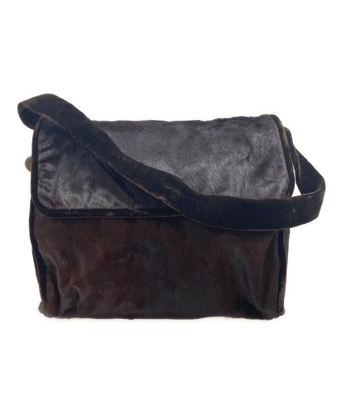 GIORGIO ARMANI（ジョルジョアルマーニ）GIORGIO ARMANI (ジョルジョアルマーニ) ハラコショルダーバッグ ブラウンの古着・服飾アイテム