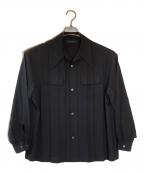 UNDERCOVERアンダーカバー）の古着「プリーツ加工オープンカラーシャツ」｜ブラック