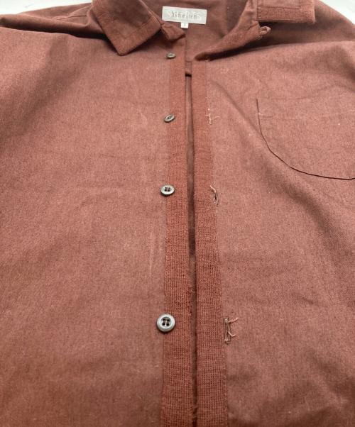 Y's for men（ワイズフォーメン）Y'S for men (ワイズフォーメン) ニットラインオープンカラーシャツ ブラウン サイズ:SIZE 3の古着・服飾アイテム