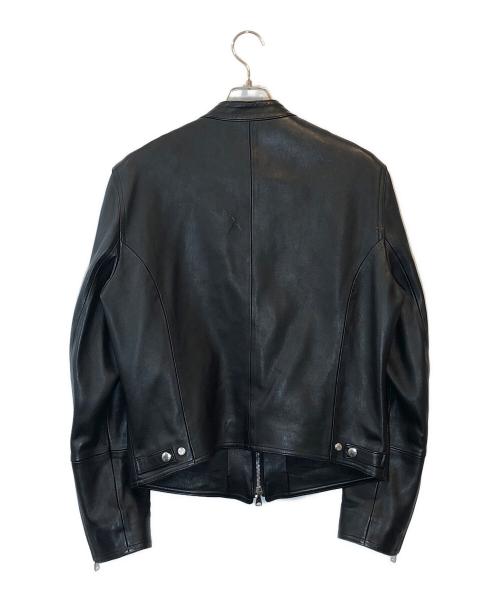 EMMETI（エンメティ）EMMETI (エンメティ) コラボ ラムレザー シングルライダースジャケット ブラック サイズ:48の古着・服飾アイテム