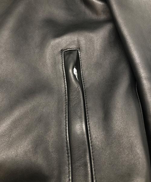 EMMETI（エンメティ）EMMETI (エンメティ) コラボ ラムレザー シングルライダースジャケット ブラック サイズ:48の古着・服飾アイテム