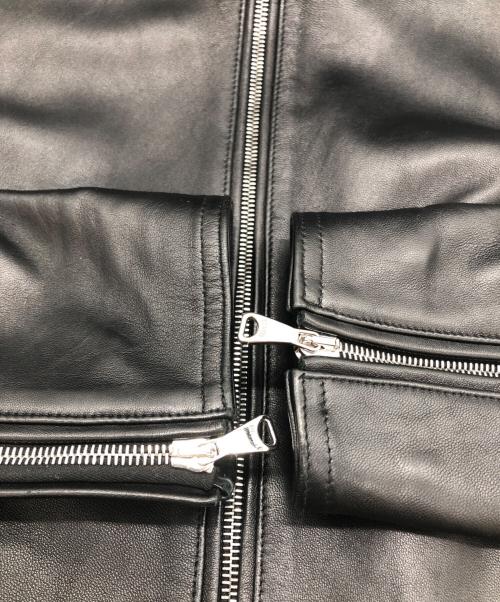 EMMETI（エンメティ）EMMETI (エンメティ) コラボ ラムレザー シングルライダースジャケット ブラック サイズ:48の古着・服飾アイテム