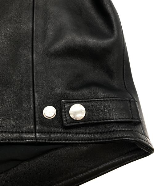 EMMETI（エンメティ）EMMETI (エンメティ) コラボ ラムレザー シングルライダースジャケット ブラック サイズ:48の古着・服飾アイテム