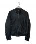 EMMETI（エンメティ）の古着「コラボ ラムレザー シングルライダースジャケット」｜ブラック