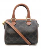 CELINEセリーヌ）の古着「キュイル トリオンフ スモールボストンバッグ」｜ブラウン