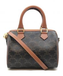 CELINE（セリーヌ）の古着「キュイル トリオンフ スモールボストンバッグ」｜ブラウン