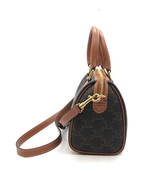 CELINE（セリーヌ）CELINE (セリーヌ) キュイル トリオンフ スモールボストンバッグ ブラウンの古着・服飾アイテム