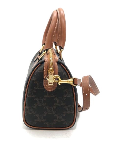 CELINE（セリーヌ）CELINE (セリーヌ) キュイル トリオンフ スモールボストンバッグ ブラウンの古着・服飾アイテム
