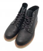 RED WINGレッドウィング）の古着「6インチ ラウンドトゥ プレーントゥ ブーツ」｜ブラック