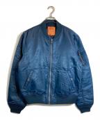 Schott×Ron Hermanショット×ロンハーマン）の古着「バックロゴ 刺繍 フライト ボンバー ジャケット」｜ネイビー