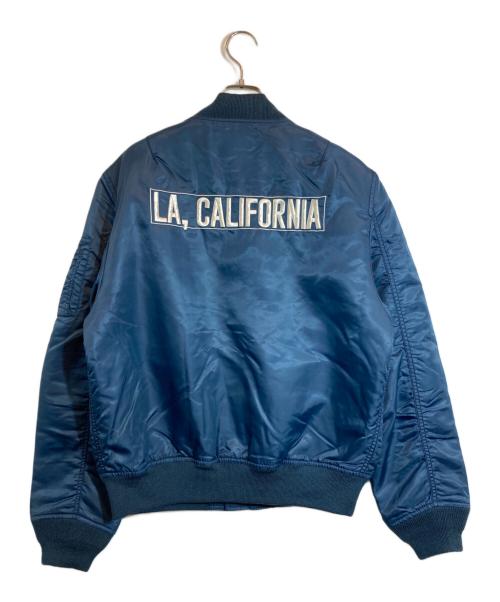 Schott（ショット）Schott (ショット) Ron Herman (ロンハーマン) バックロゴ 刺繍 フライト ボンバー ジャケット ネイビー サイズ:XLの古着・服飾アイテム