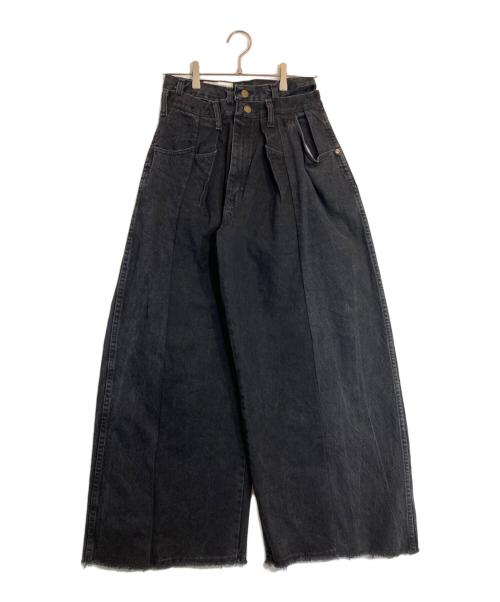 77circa（ナナナナサーカ）77circa (ナナナナサーカ) Curensology (カレンソロジー) リメイクデニムパンツ ブラック サイズ:表記無しの古着・服飾アイテム