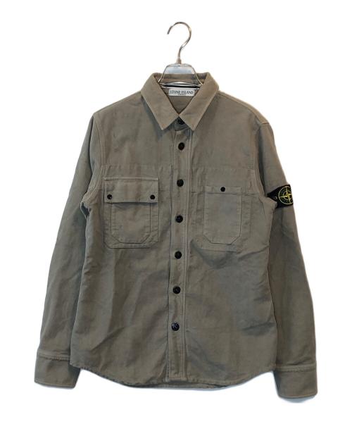 STONE ISLAND（ストーンアイランド）STONE ISLAND (ストーンアイランド) パッチ付きモールスキンシャツ ベージュ サイズ:SIZE XSの古着・服飾アイテム