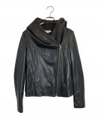 HELMUT LANGヘルムートラング）の古着「フード付レザージャケット」｜ブラック