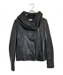 HELMUT LANG（ヘルムートラング）の古着「フード付レザージャケット」｜ブラック