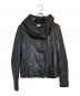 HELMUT LANG（ヘルムートラング）の古着「フード付レザージャケット」｜ブラック