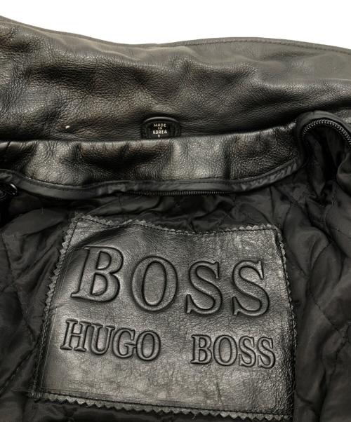 BOSS HUGO BOSS（ボス ヒューゴボス）BOSS HUGO BOSS (ボス ヒューゴボス) ライナー付きレザージャケット ブラック サイズ:SIZE Lの古着・服飾アイテム