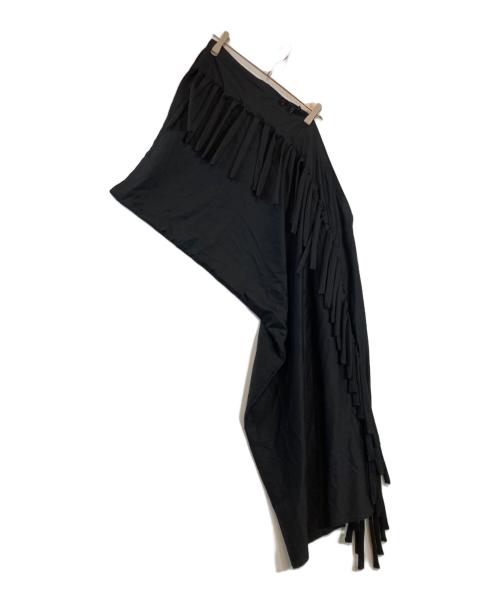 JUNYA WATANABE COMME des GARCONS（(ジュンヤワタナベ コムデギャルソン）JUNYA WATANABE COMME des GARCONS ((ジュンヤワタナベ コムデギャルソン) 変形フリンジノースリーブワンピース ブラック サイズ:XSの古着・服飾アイテム