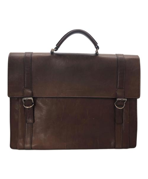 BRUNELLO CUCINELLI（ブルネロクチネリ）BRUNELLO CUCINELLI (ブルネロクチネリ) カーフスキン ブリーフケース ブラウンの古着・服飾アイテム