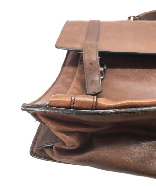 BRUNELLO CUCINELLI（ブルネロクチネリ）BRUNELLO CUCINELLI (ブルネロクチネリ) カーフスキン ブリーフケース ブラウンの古着・服飾アイテム