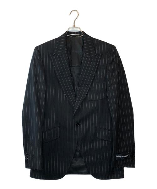 DOLCE & GABBANA（ドルチェ＆ガッバーナ）DOLCE & GABBANA (ドルチェ＆ガッバーナ) 3ピースピンストライプセットアップスーツ ブラック サイズ:46の古着・服飾アイテム