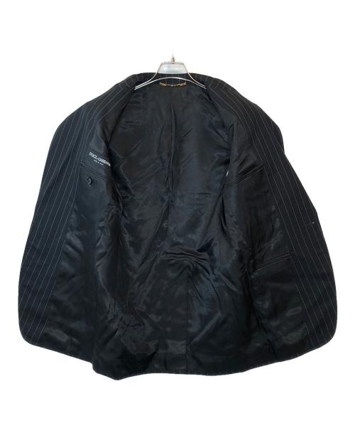 DOLCE & GABBANA（ドルチェ＆ガッバーナ）DOLCE & GABBANA (ドルチェ＆ガッバーナ) 3ピースピンストライプセットアップスーツ ブラック サイズ:46の古着・服飾アイテム
