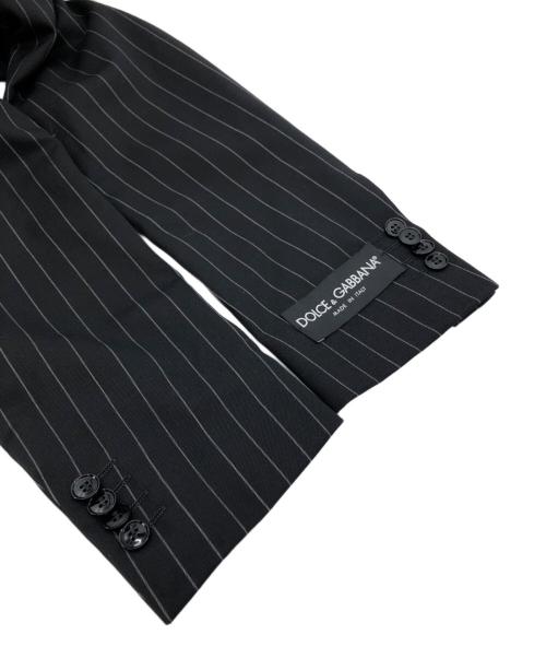 DOLCE & GABBANA（ドルチェ＆ガッバーナ）DOLCE & GABBANA (ドルチェ＆ガッバーナ) 3ピースピンストライプセットアップスーツ ブラック サイズ:46の古着・服飾アイテム