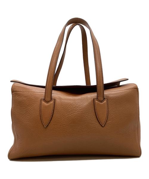 MaxMara（マックスマーラ）MaxMara (マックスマーラ) スクエアレザーハンドバッグ ベージュの古着・服飾アイテム