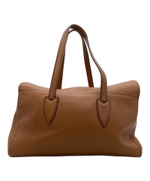 MaxMara（マックスマーラ）MaxMara (マックスマーラ) スクエアレザーハンドバッグ ベージュの古着・服飾アイテム