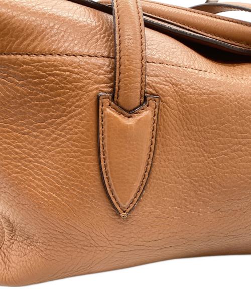 MaxMara（マックスマーラ）MaxMara (マックスマーラ) スクエアレザーハンドバッグ ベージュの古着・服飾アイテム