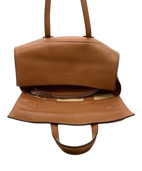 MaxMara（マックスマーラ）MaxMara (マックスマーラ) スクエアレザーハンドバッグ ベージュの古着・服飾アイテム