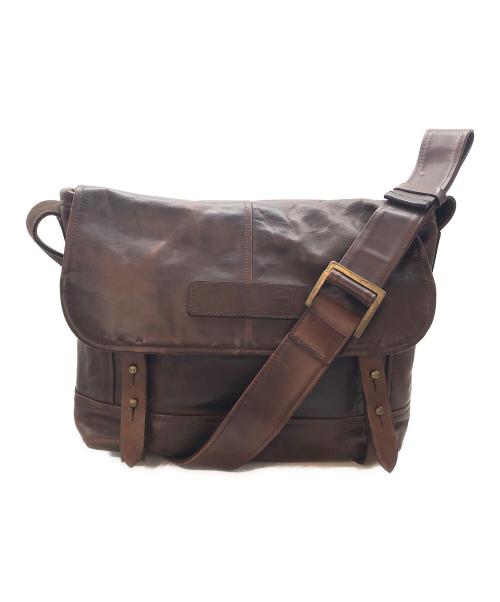 GANZO（ガンゾ）GANZO (ガンゾ) レザーメッセンジャーバッグ ブラウンの古着・服飾アイテム