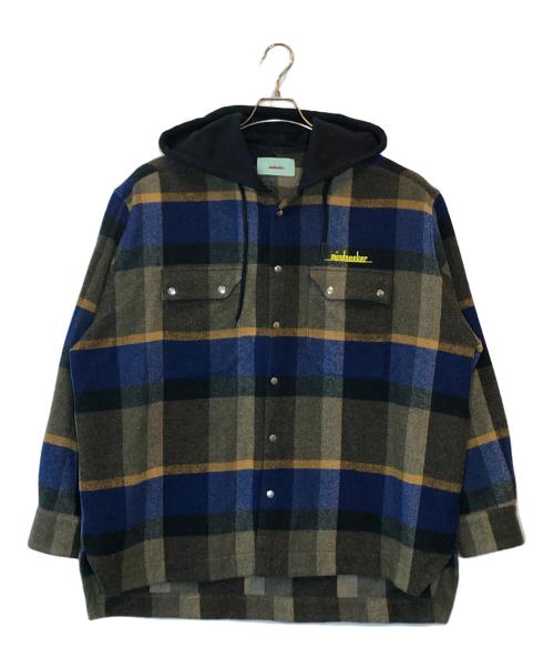 MINDSEEKER（マインドシーカー）MINDSEEKER (マインドシーカー) HOOD CHECK SHIRT JACKET ブルー サイズ:Mの古着・服飾アイテム