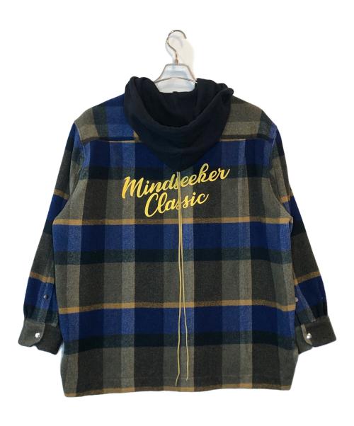 MINDSEEKER（マインドシーカー）MINDSEEKER (マインドシーカー) HOOD CHECK SHIRT JACKET ブルー サイズ:Mの古着・服飾アイテム